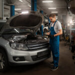 Mechanic conducting general vehicle repairs